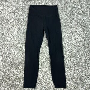 Lululemon Pants Women 6 Black High Rise Ankle Leggings Yoga Gym Workout Align II